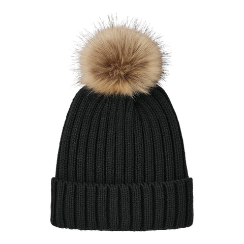 Faux Fur Pom Beanie